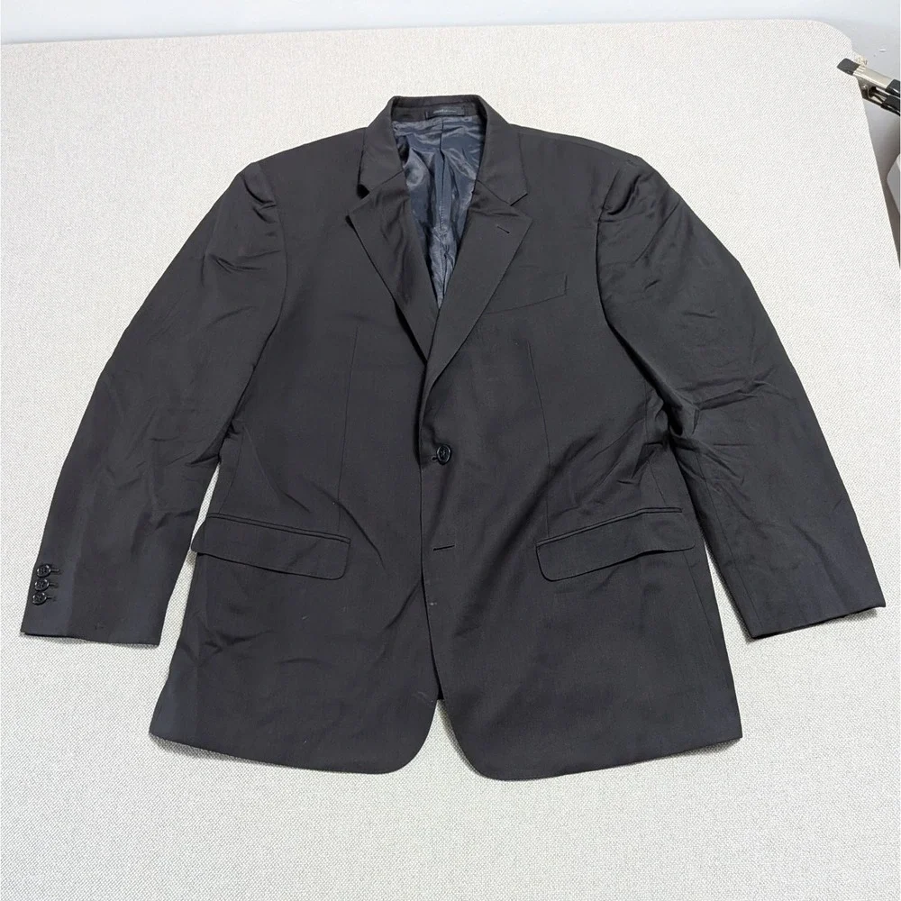 Armani Men's Suit Jacket Navy Blue USA 42R Italy 56 Wool Notch Lapel G Line Prom